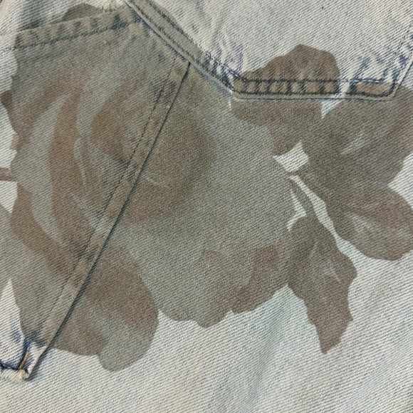 Free People Tinsley 90s Baggy Floral Wide Leg Straight Jeans 32 Grunge NWT NEW - Picture 12 of 16